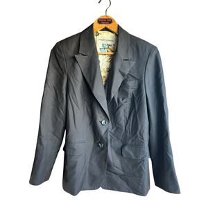 Evalina Schmidtke SZ 10 Womens Black Blazer Couture Preppy Office